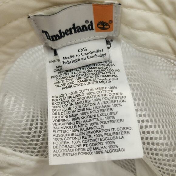 Timberland Men’s Trucker Hat Cap Snapback White Logo Mesh Adjustable Streetwear - Picture 5 of 5